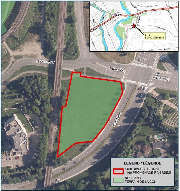 Carte avec détails sur l'emplacement du 1460, promenade Riverside