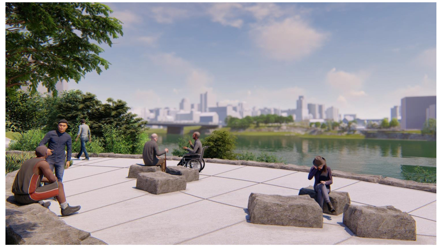 Rendering of the universally accessible pathway.