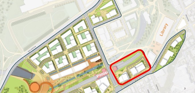 LeBreton Map of the Library Parcel