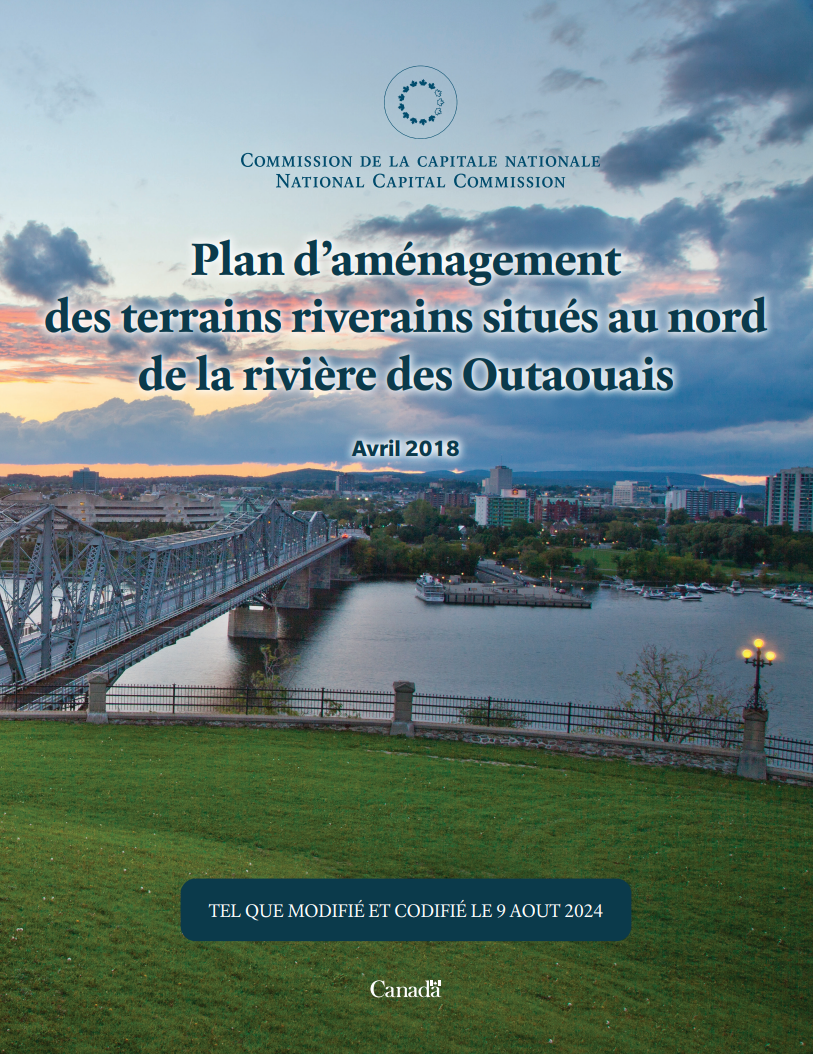 Page couverture du Plan d'aménagement des terrains riverains situés au nord de la rivière des Outaouais