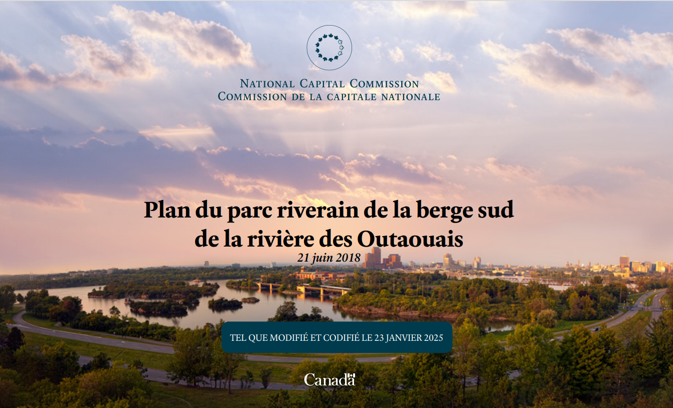 Page couverture du Plan du parc riverain de la berge sud de la rivière des Outaouais