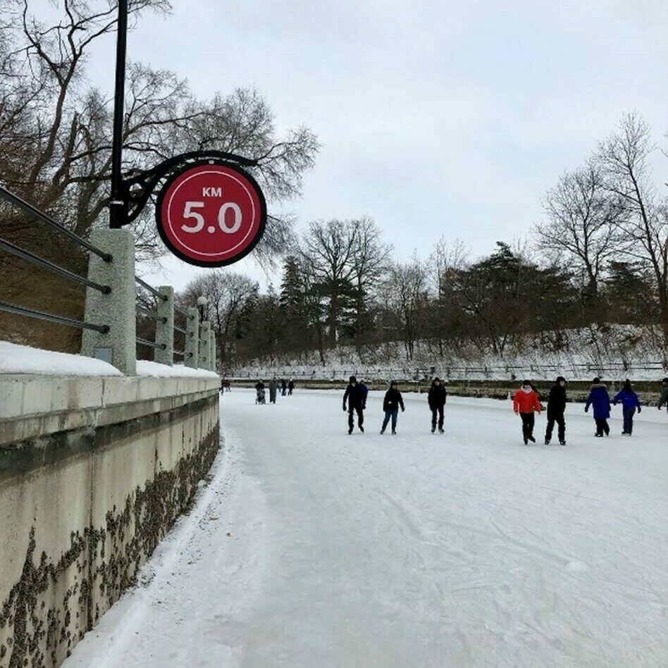 The Rideau Canal Skateway at the KM 5 marker