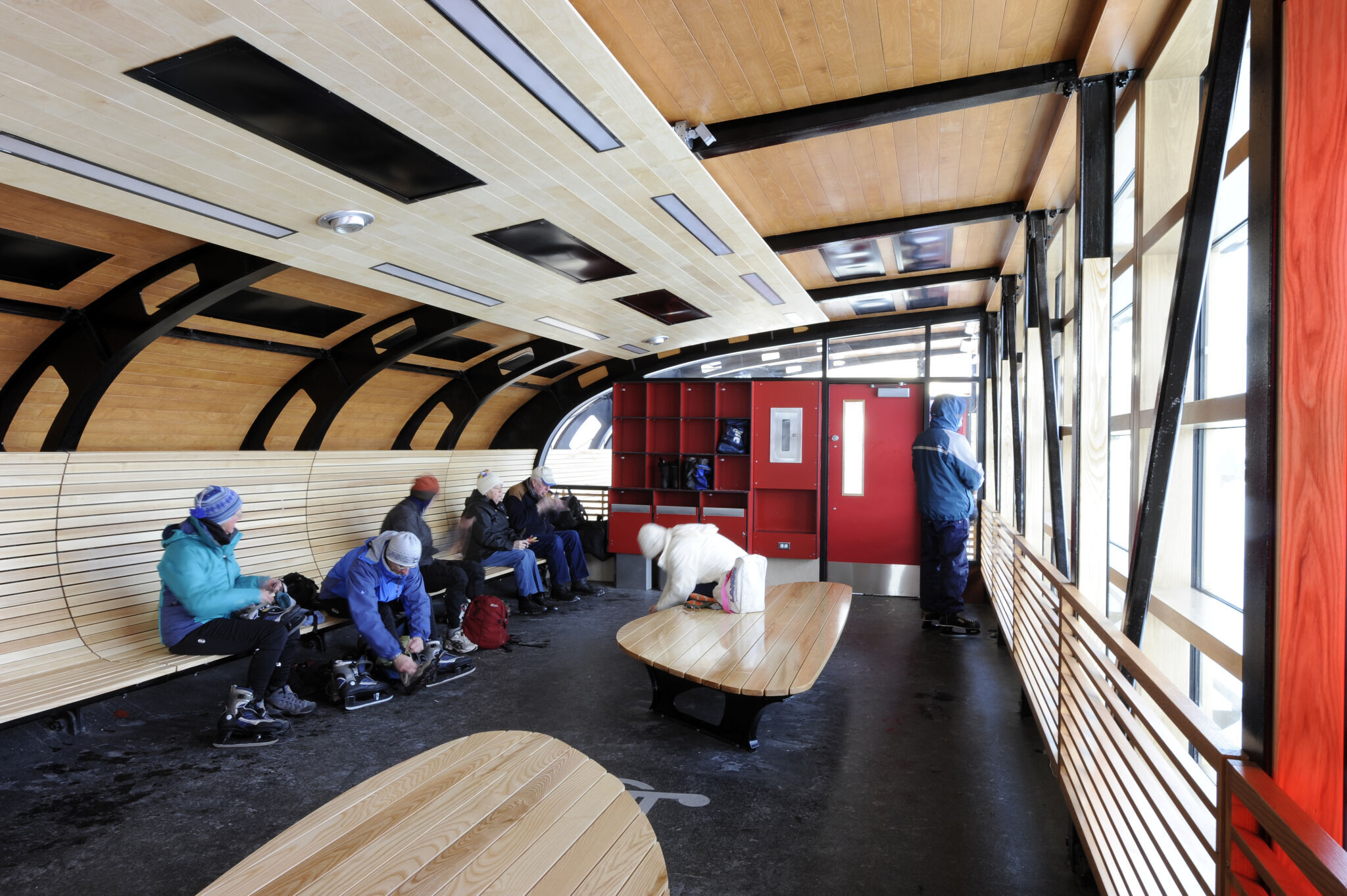 Interior of a Rideau Canal Skateway change room