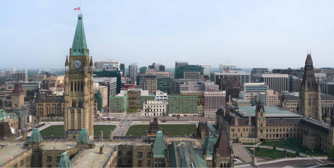 Aerial view of Parliament Hill and surroundings