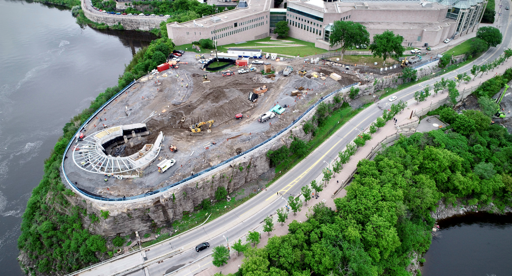 Vue aérienne du réaménagement de la pointe Nepean