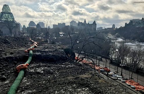 Vue d'Ottawa à partir de la pointe Nepean, en cours de réaménagement