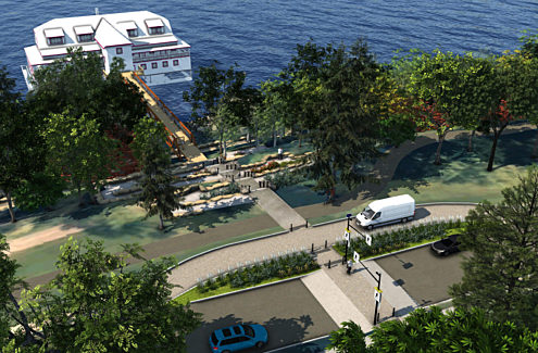 Rendu du Pavillon de la rivière de la capitale nationale