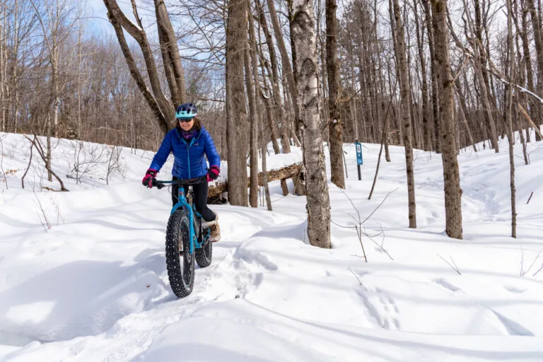 Snow biking in Gatineau Park